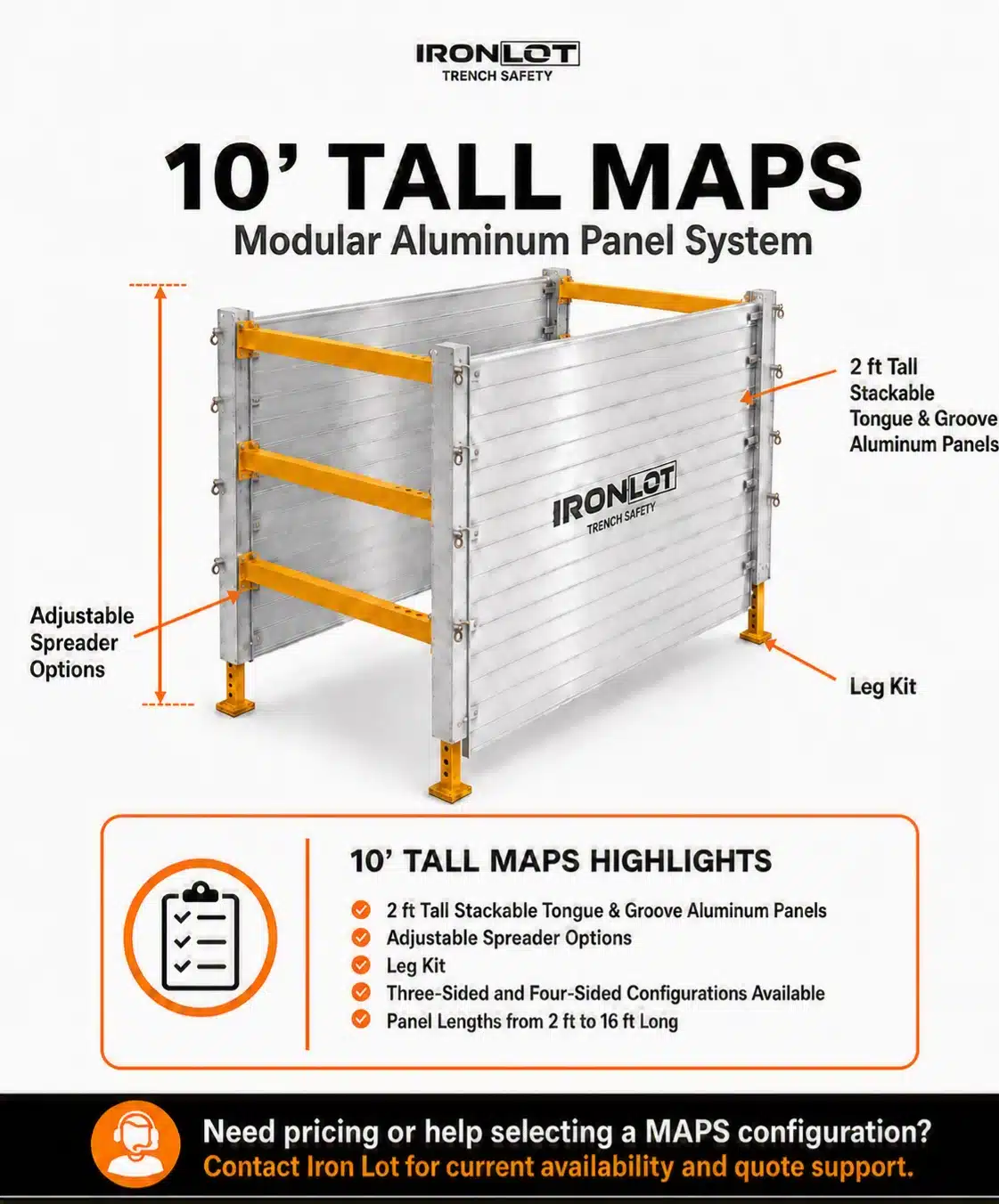 10 ft Tall MAPS Highlights from Iron Lot Trench Safety