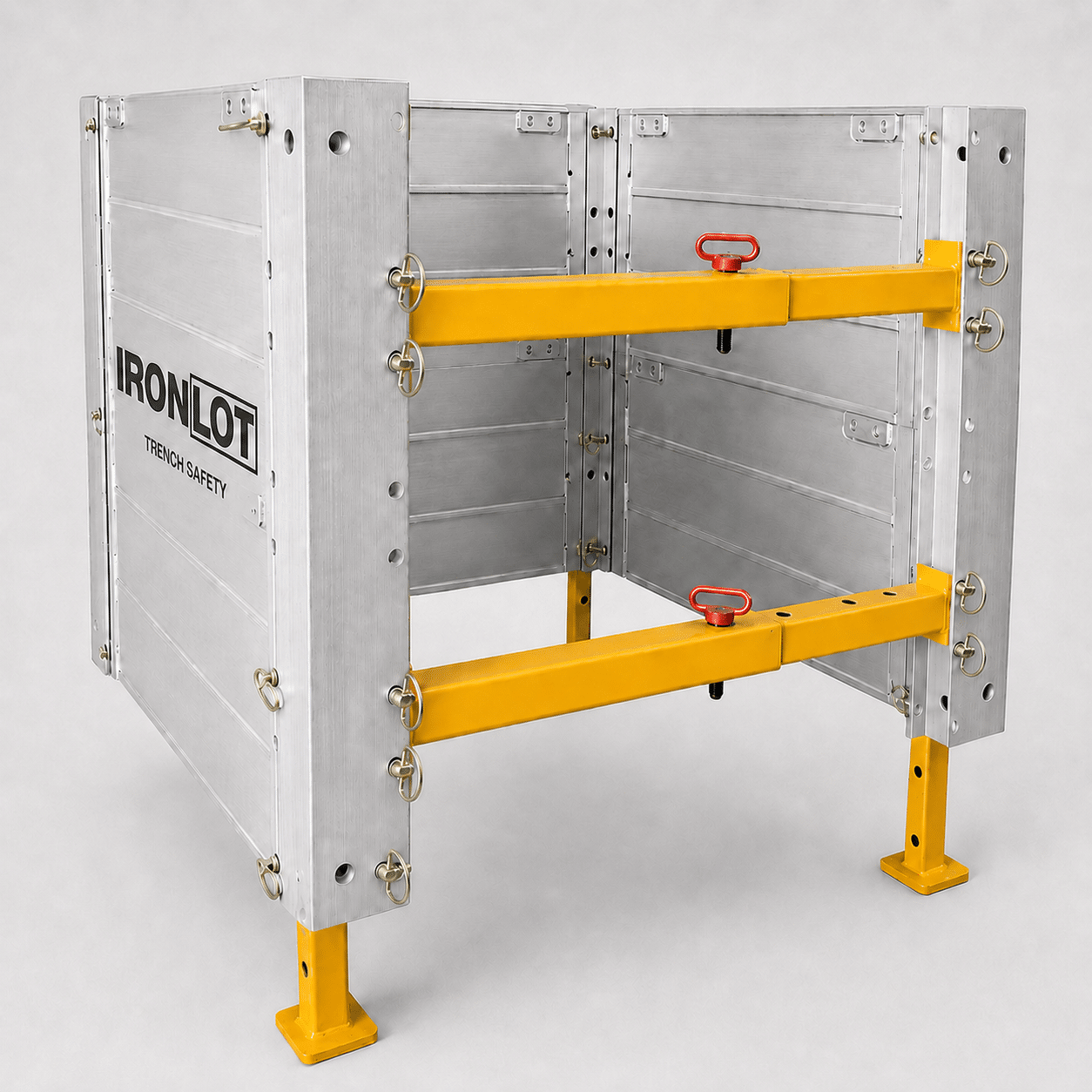 Aluminum trench box for utility trench projects