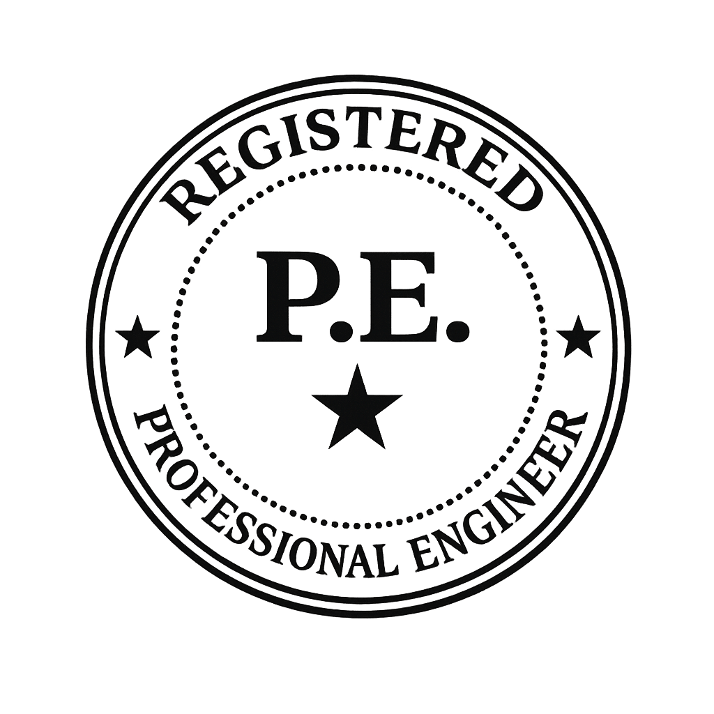 Illustration of a registered professional engineer stamp