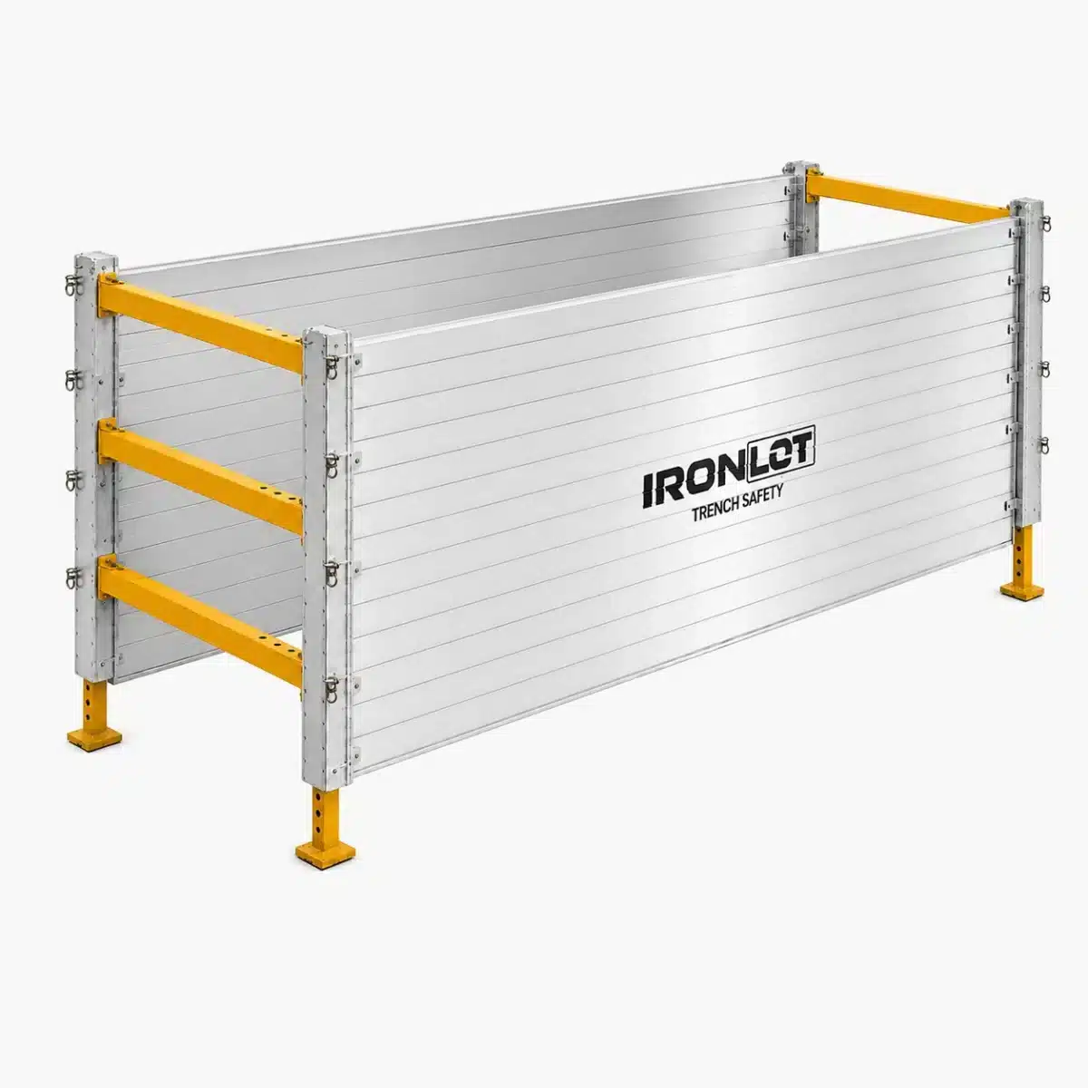10x14 Modular Aluminum Trench Box - Iron Lot Trench Safety, aluminum trench box with adjustable spreaders and leg kit