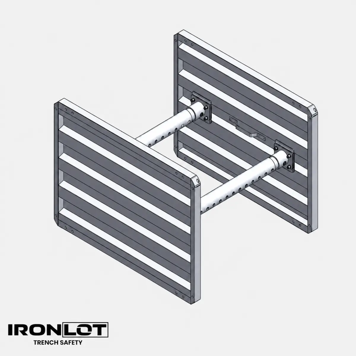 3 ft Tall Utility Max Aluminum Shield - Iron Lot Trench Safety - Lightweight Aluminum Trench Box