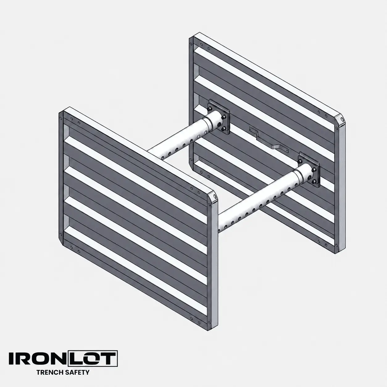 3 ft Tall Utility Max Aluminum Shield - Iron Lot Trench Safety - Lightweight Aluminum Trench Box