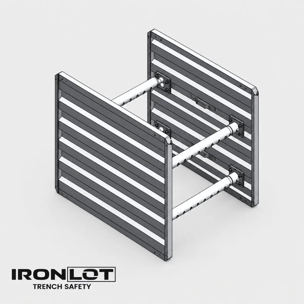 4 ft Tall Utility Max Aluminum Shield - Iron Lot Trench Safety - Lightweight Aluminum Trench Box