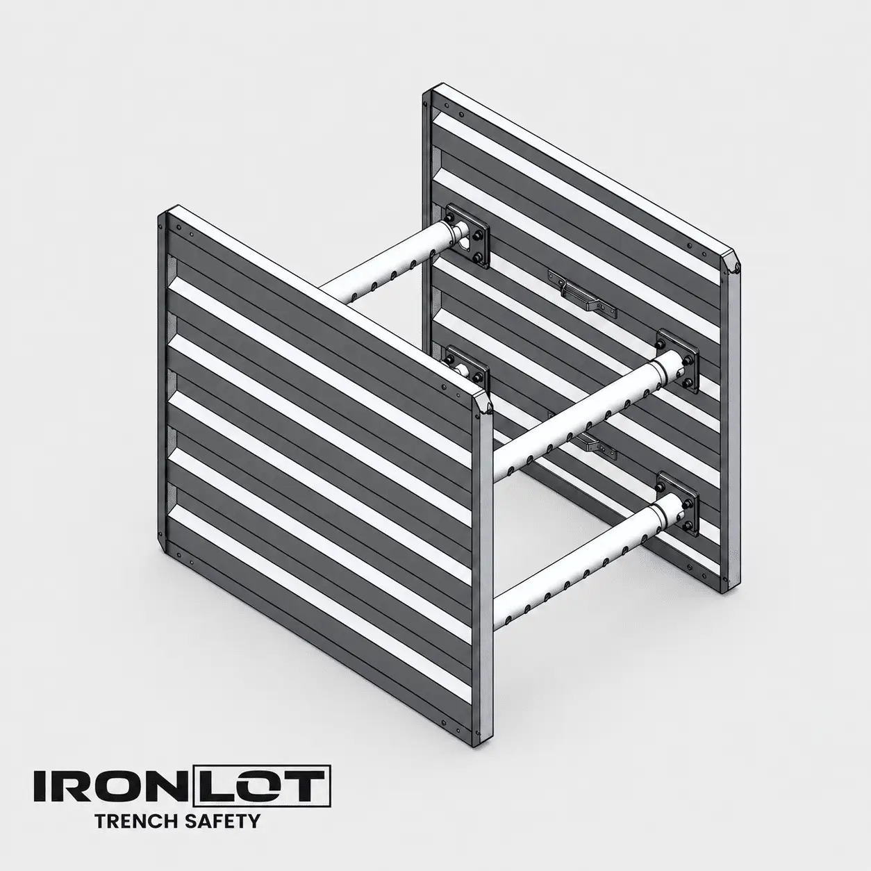 4 ft Tall Utility Max Aluminum Shield - Iron Lot Trench Safety - Lightweight Aluminum Trench Box