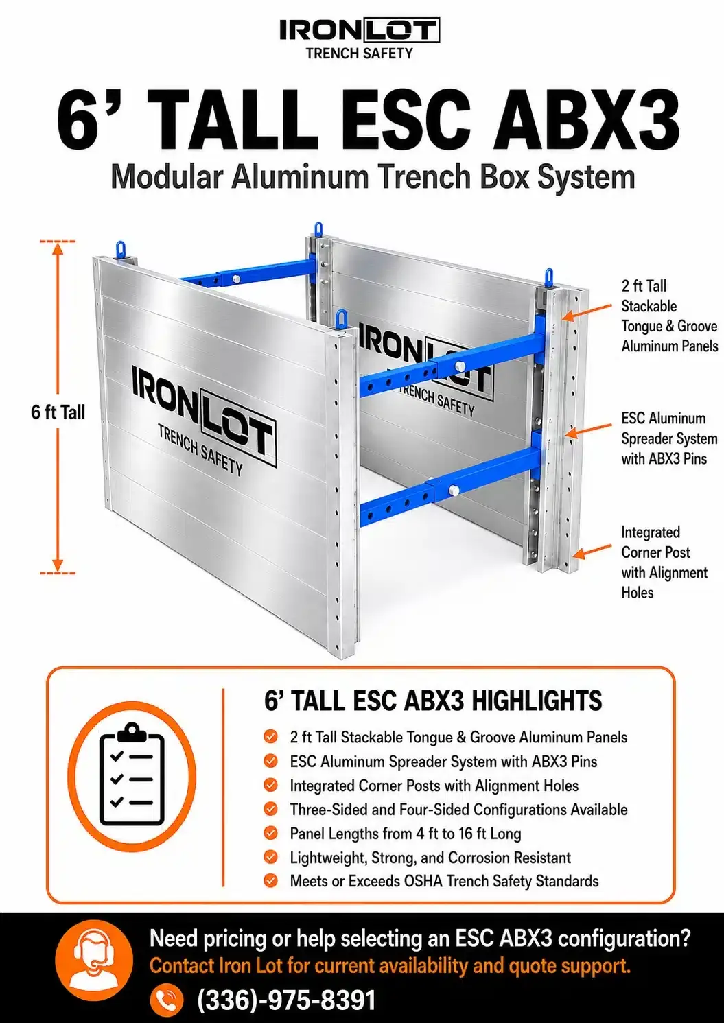 6ft Tall ABX3 Highlights - Iron Lot Trench Safety