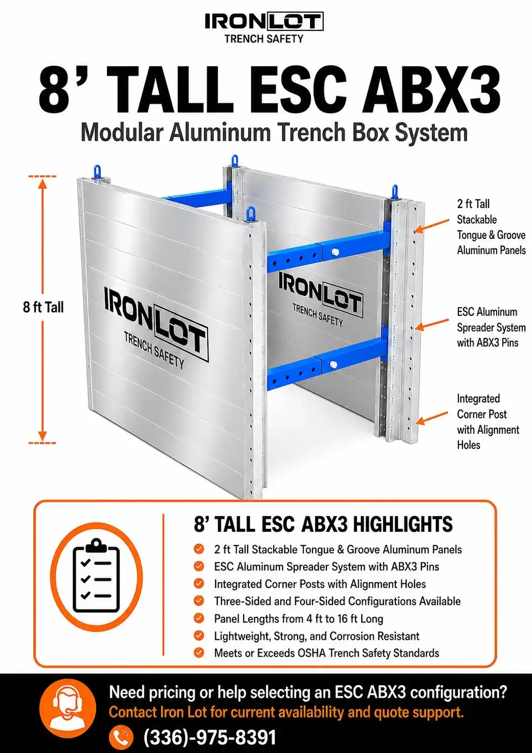 8ft Tall ABX3 Highlights - Iron Lot Trench Safety