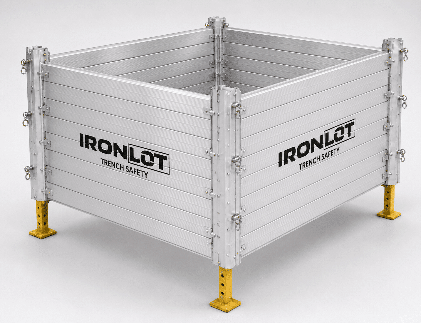 Four sided aluminum trench box